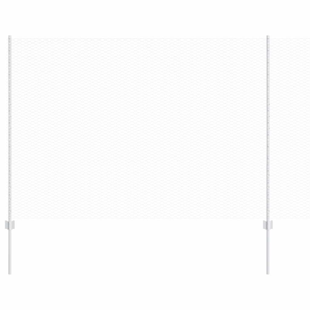 Vidaxl hek met paal zilver 1,5 x 25 m staal