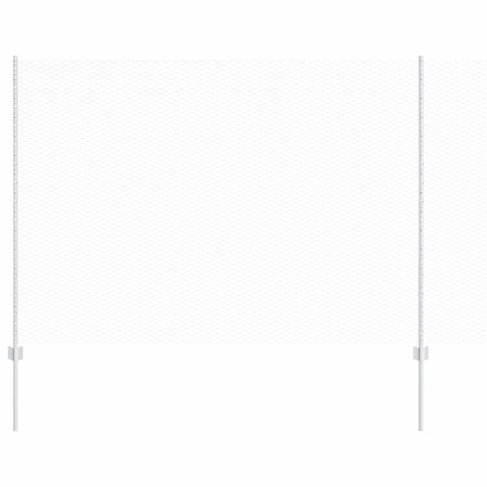 Vidaxl hek met paal zilver 1,5 x 25 m staal