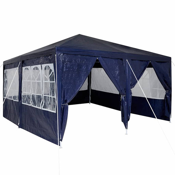 Vidaxl partytent 400 x 400 x 266 cm blauw polyetheen