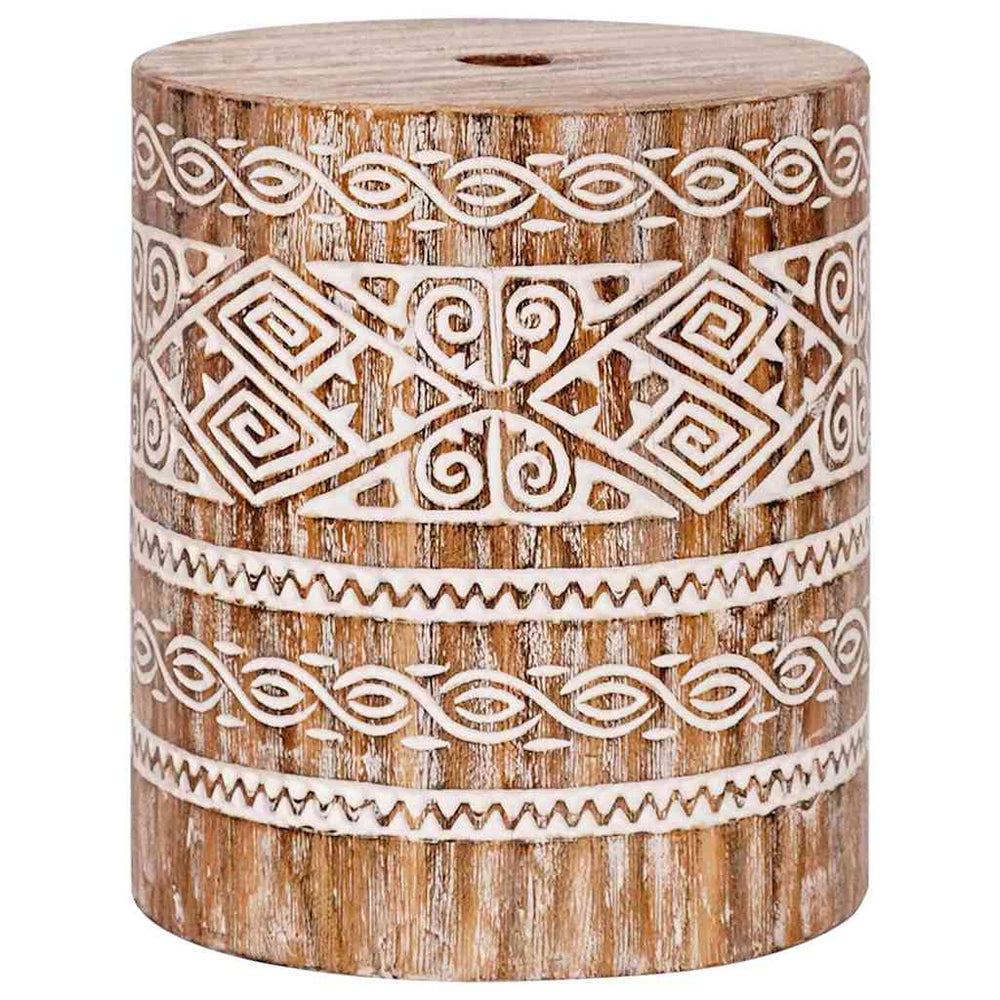 Vidaxl parasolvoet wit gewassen ø34 x 40 cm massief hout