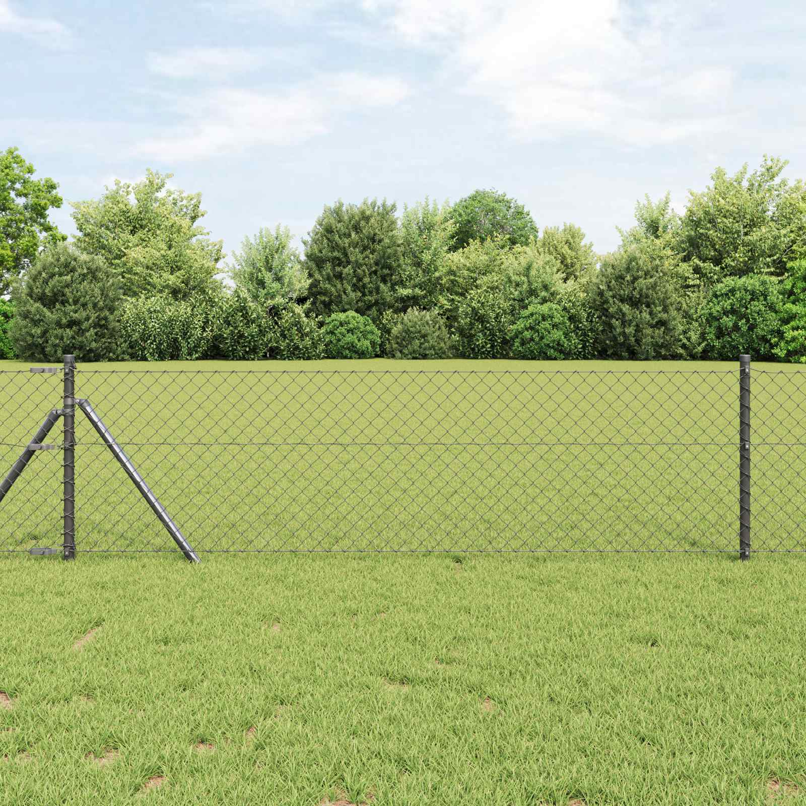 Vidaxl kettenschakelhek grijs 25 x 0,8 m staal