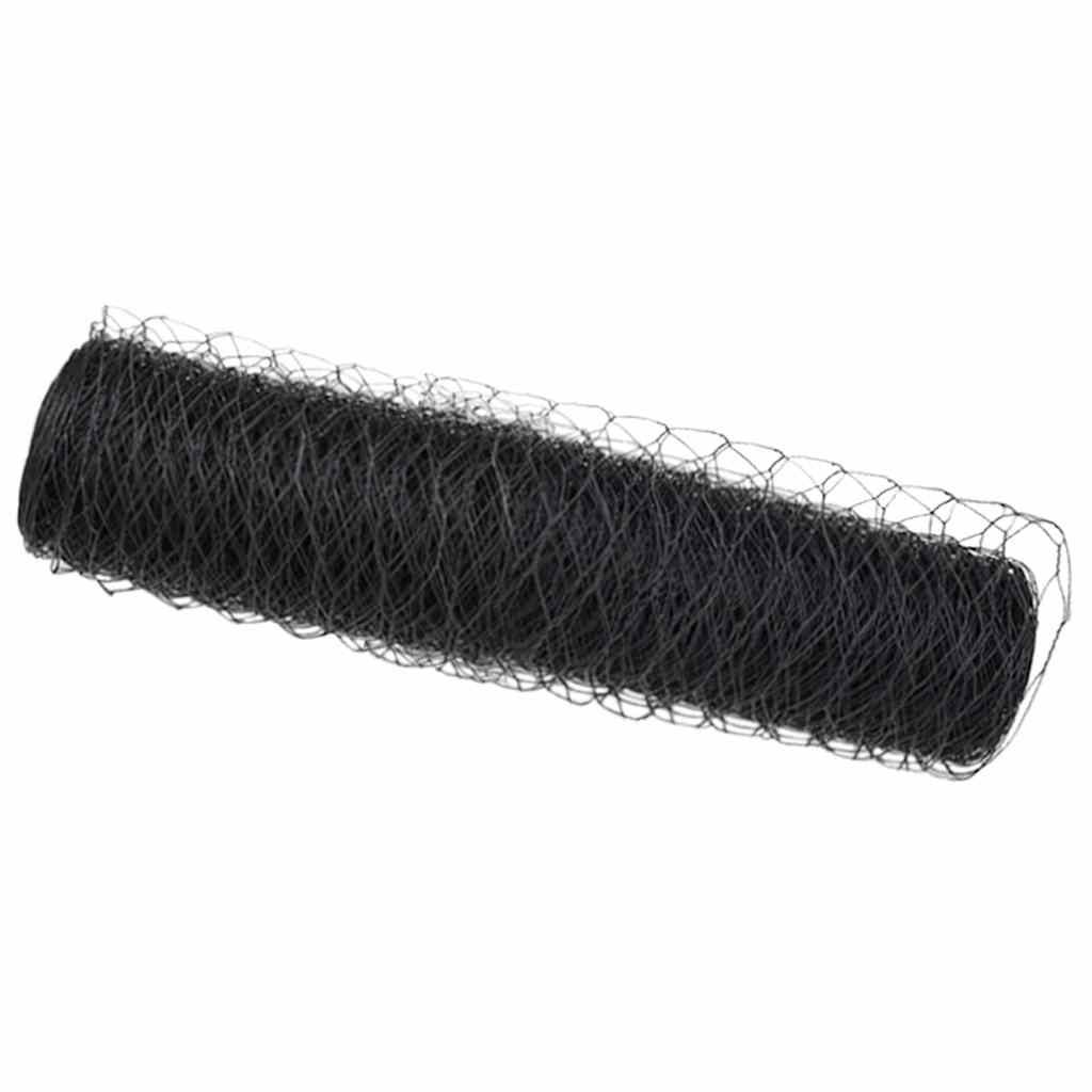 Vidaxl hexagon hek grijs 0,6 x 10 m pvc