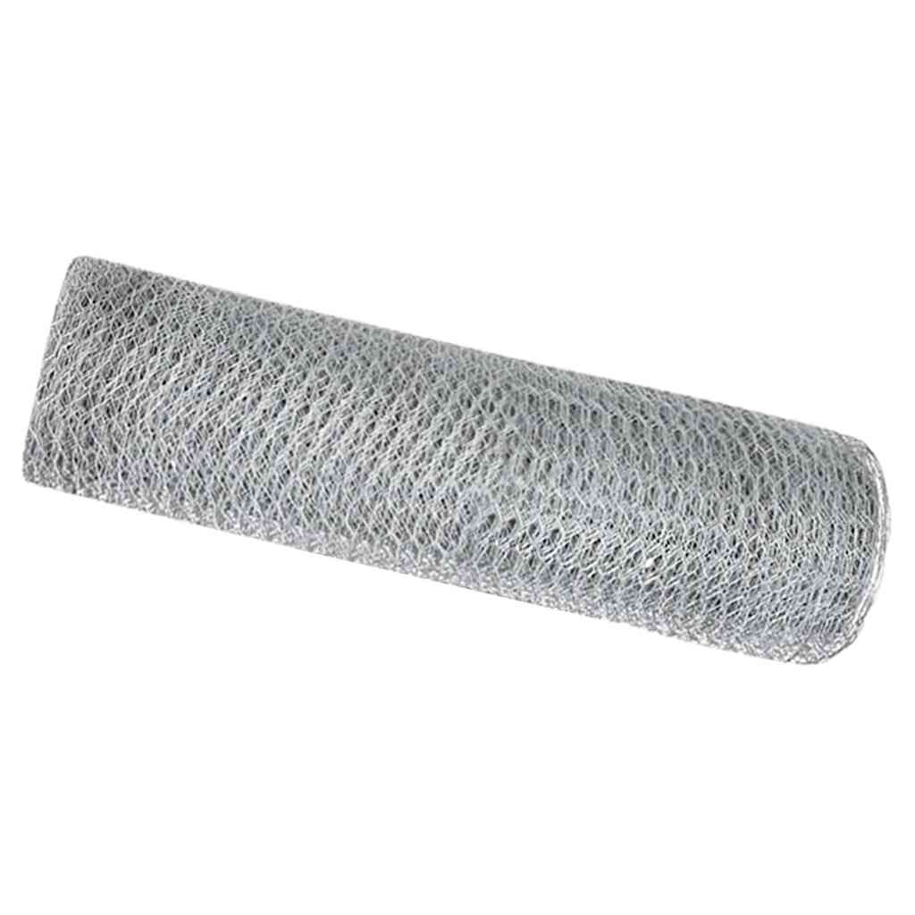 Vidaxl hexagon hek zilver 0,5 x 10 m gegalvaniseerd staal