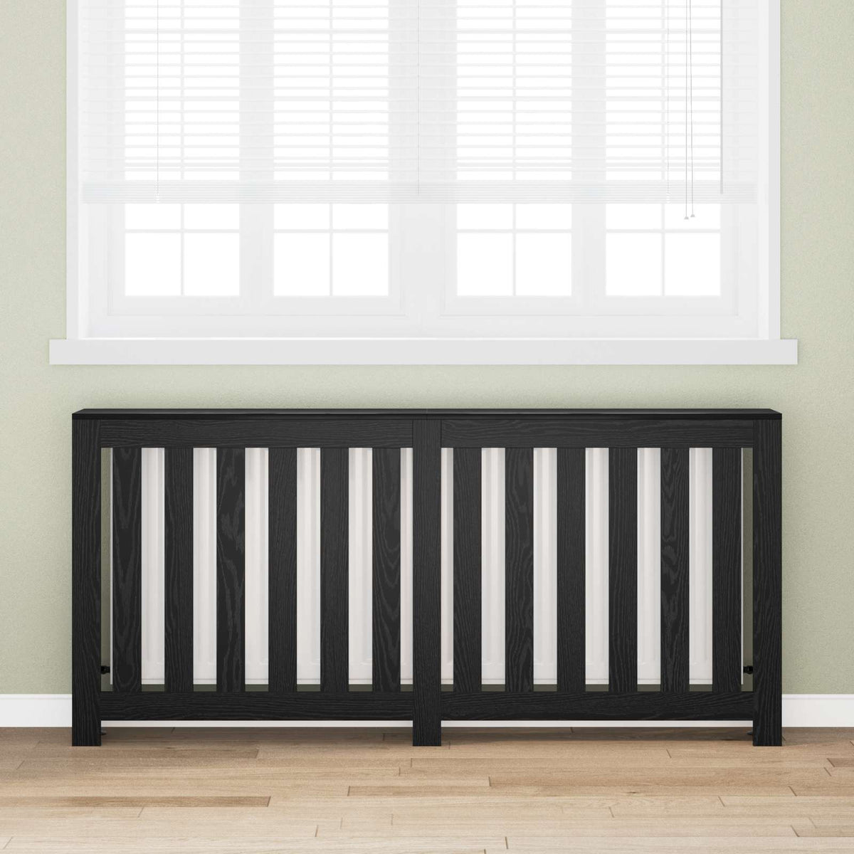 Vidaxl radiatorafdekking zwart eiken 175 x 20 x 82 cm bewerkt hout