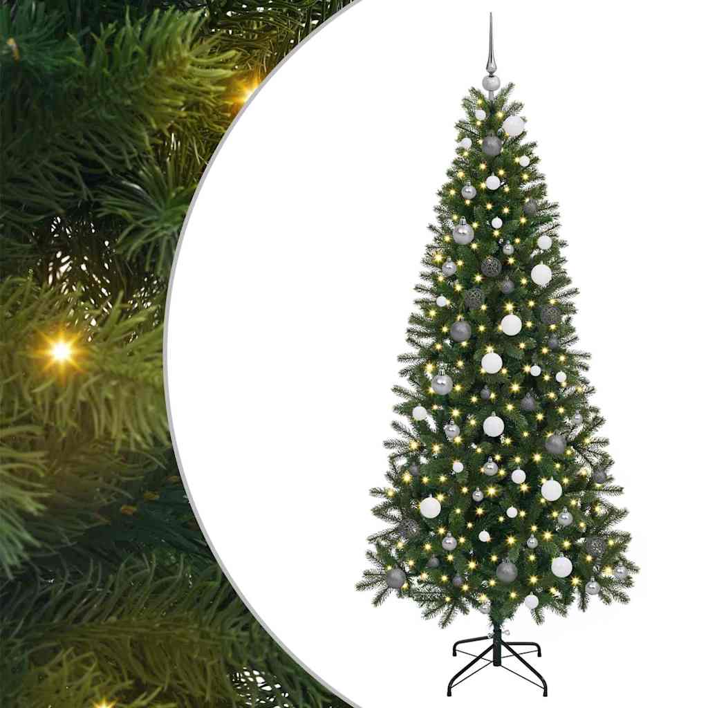 Vidaxl kunstkerstboom met 300 led met standaard groen 210 cm pe en pvc