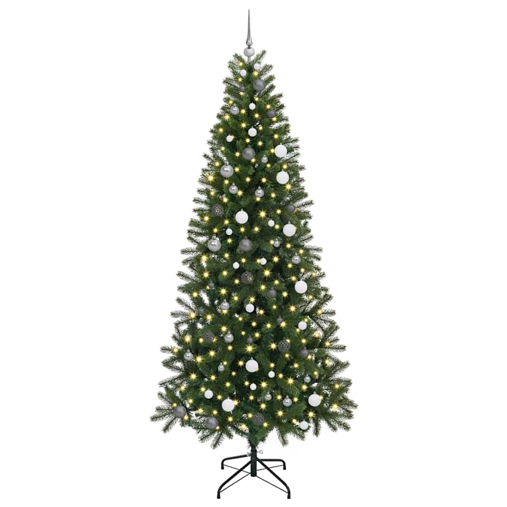 Vidaxl kunstkerstboom met 300 led met standaard groen 240 cm pe en pvc