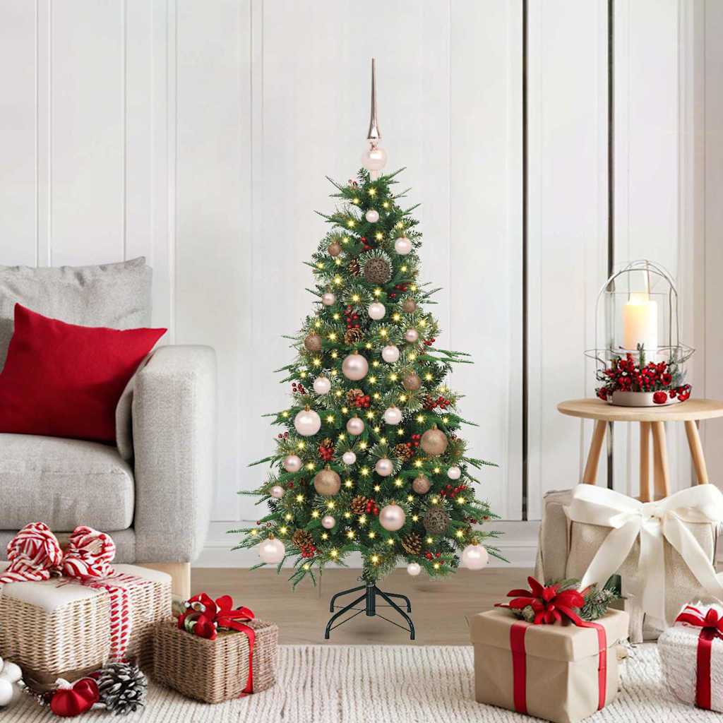 Vidaxl kunstmatige inklapbare kerstboom groen 120 cm pe en pvc