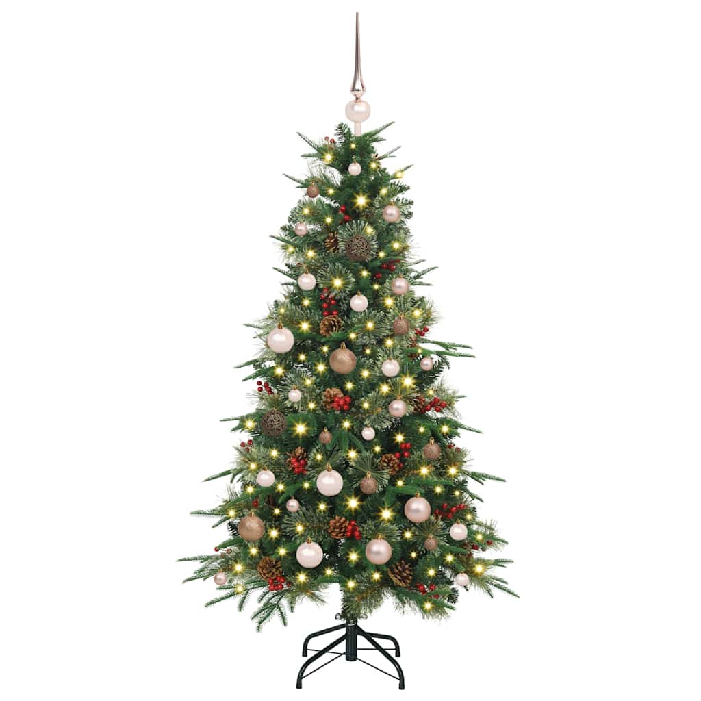 Vidaxl kunstmatige inklapbare kerstboom groen 150 cm pe en pvc
