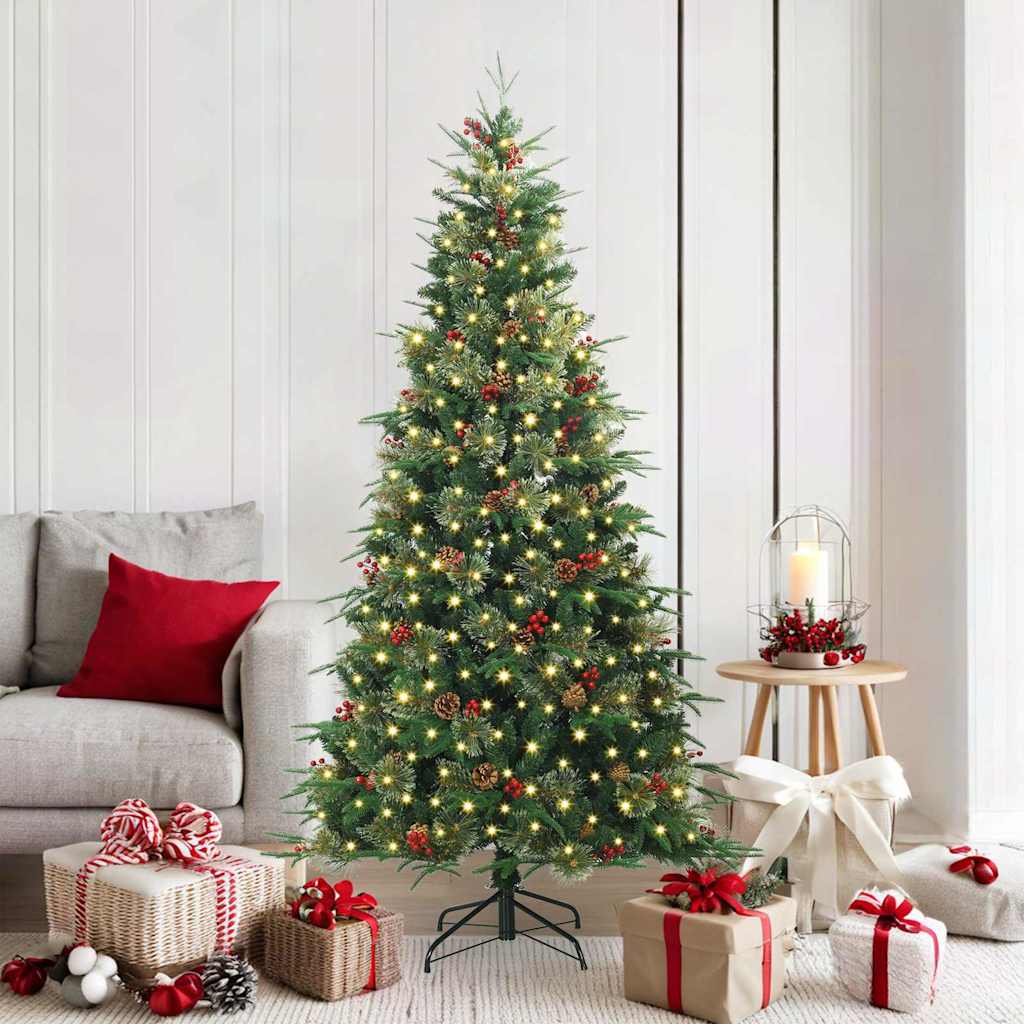 Vidaxl kunstmatige inklapbare kerstboom groen 180 cm pe en pvc