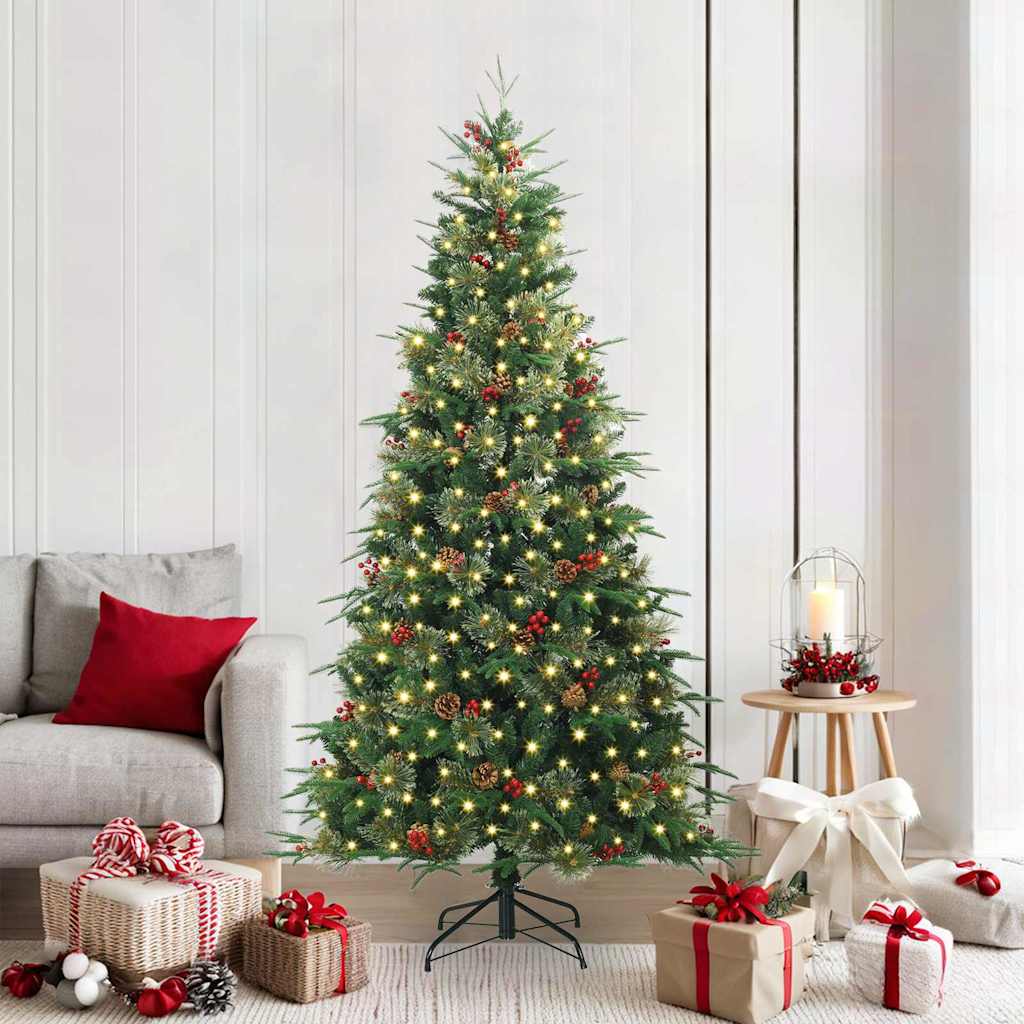 Vidaxl kunstmatige inklapbare kerstboom groen 210 cm pe en pvc