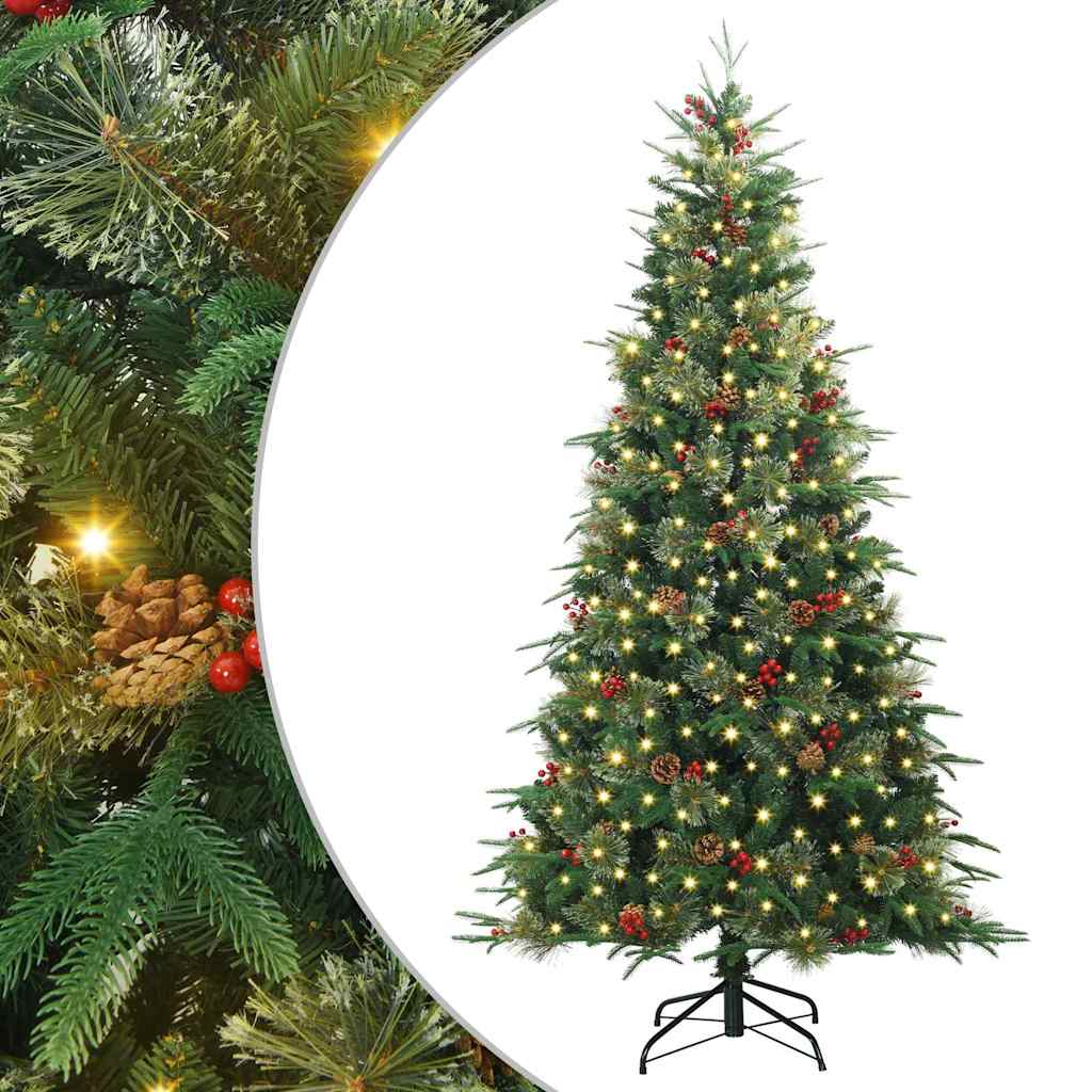 Vidaxl kunstmatige inklapbare kerstboom groen 210 cm pe en pvc