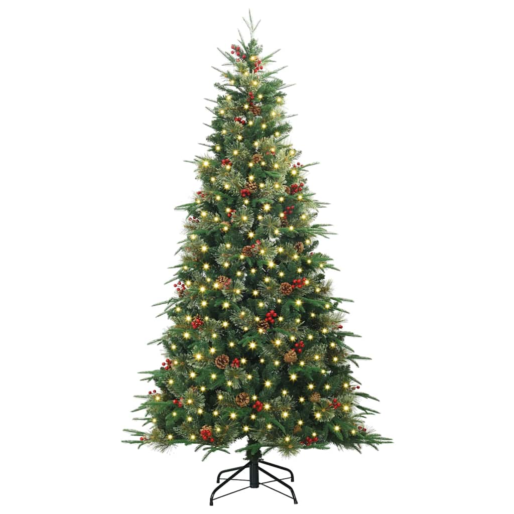 Vidaxl kunstmatige inklapbare kerstboom groen 210 cm pe en pvc