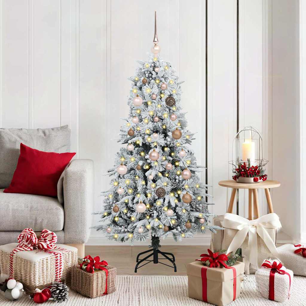 Vidaxl kunstmatige inklapbare kerstboom wit 150 cm pe en pvc
