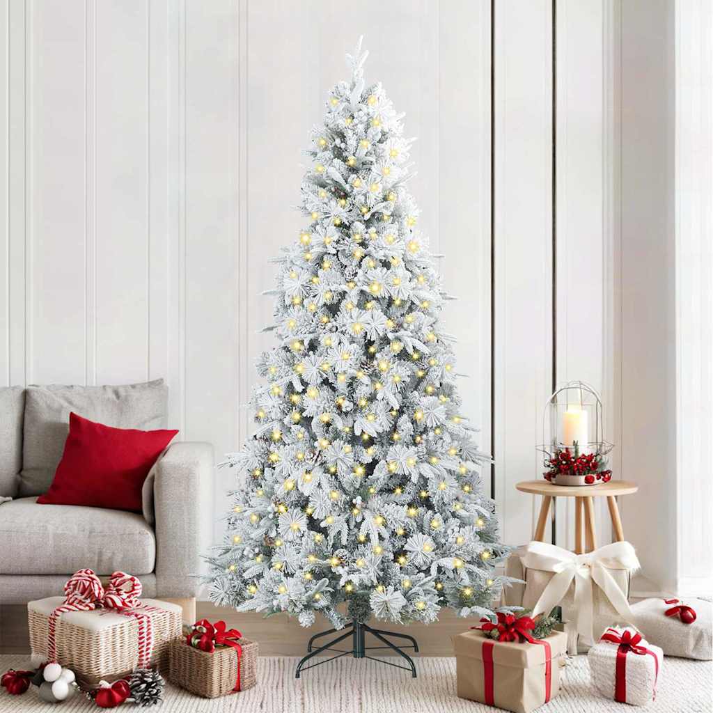 Vidaxl kunstmatige inklapbare kerstboom wit 210 cm pe en pvc