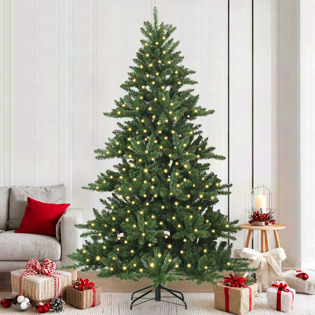Vidaxl kunstmatige inklapbare kerstboom groen 210 cm pvc en staal