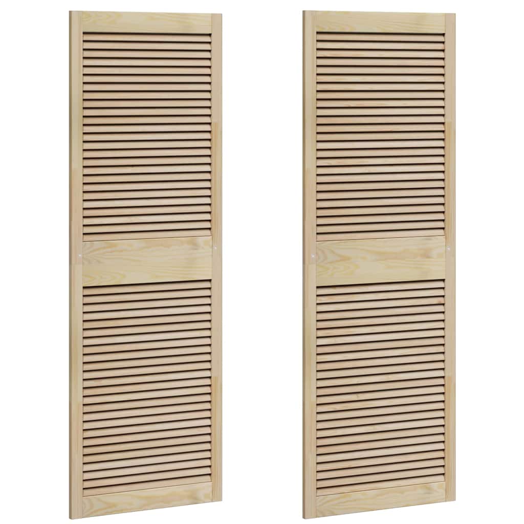 Vidaxl kastdeur 2 pcs naturel 170 x 2,1 x 59,5 cm massief grenenhout