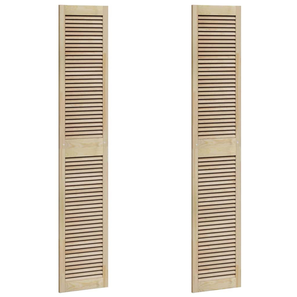 Vidaxl kastdeur 2 pcs naturel 201 x 2,1 x 39,5 cm massief grenenhout