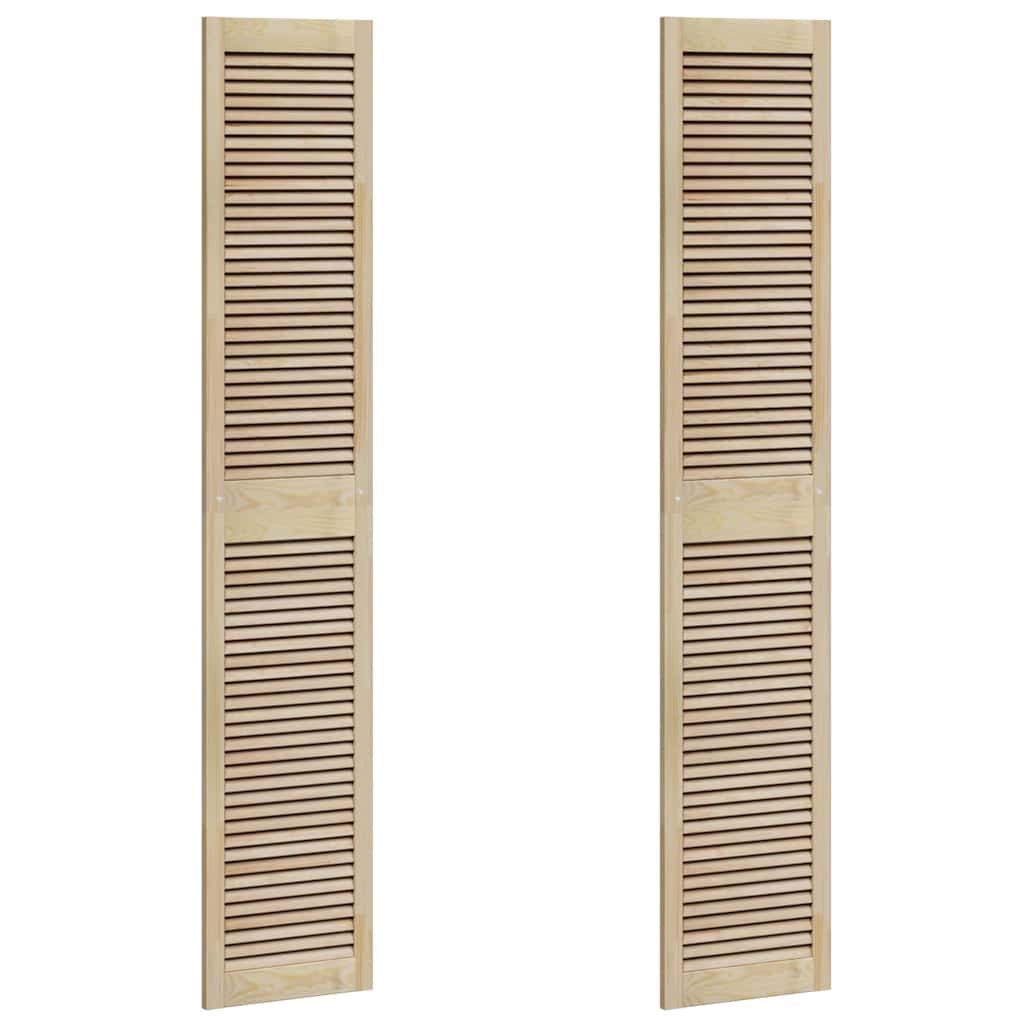 Vidaxl kastdeur 2 st naturel 201 x 39,5 cm massief grenenhout