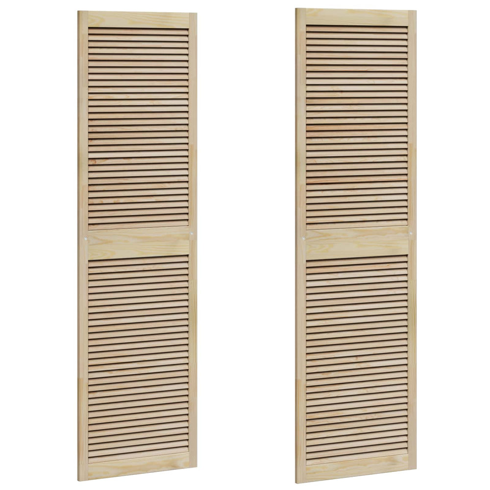 Vidaxl kastdeur 2 pcs naturel 201 x 2,1 x 59,5 cm massief grenenhout