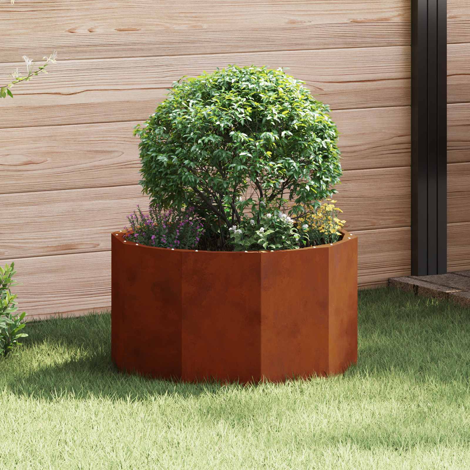 Vidaxl plantenbak roestig 60 x 60 x 35 cm cortenstaal