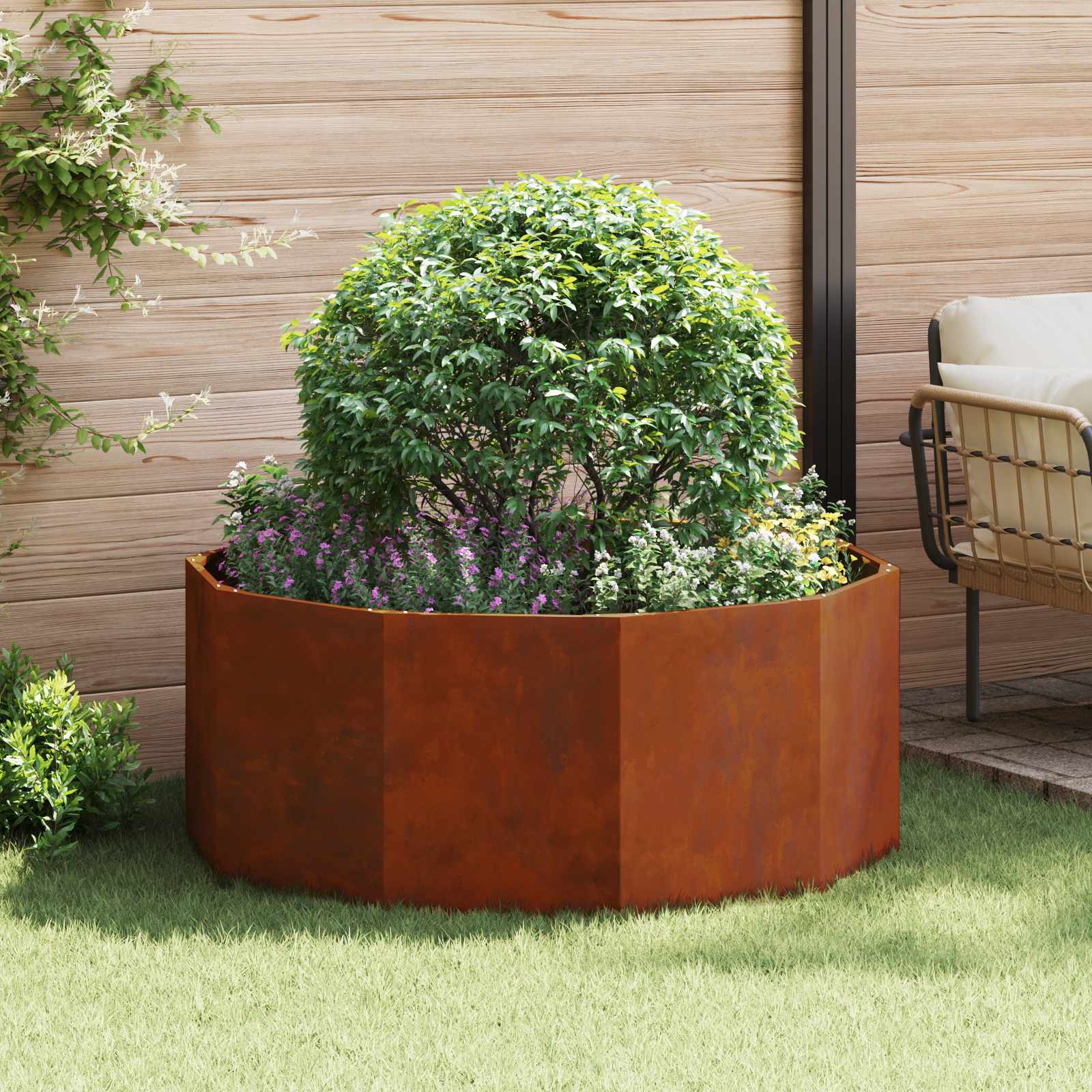 Vidaxl plantenbak roestig 120 x 120 x 50 cm cortenstaal