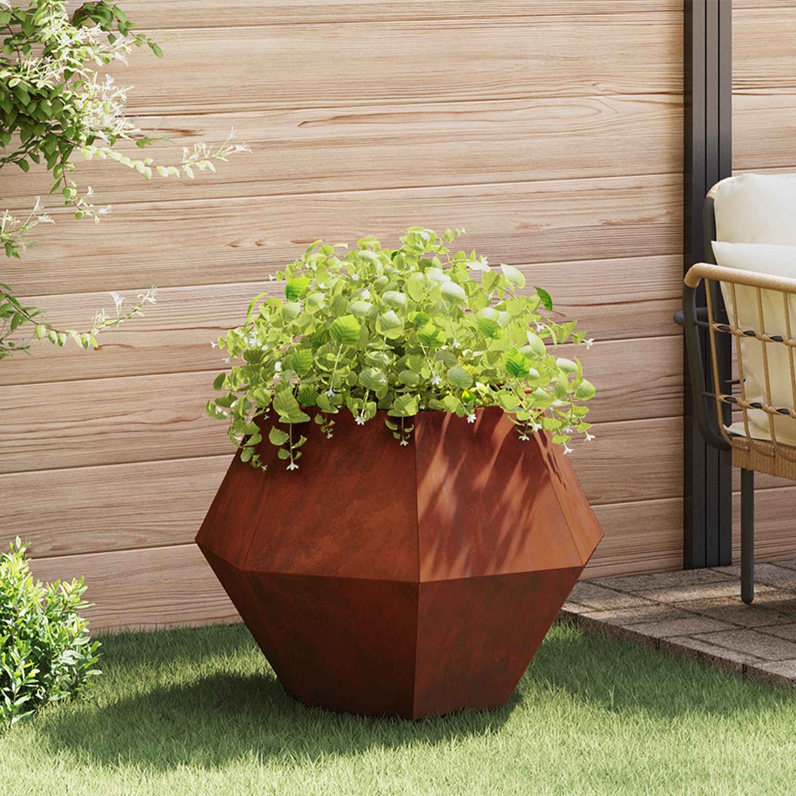 Vidaxl plantenbak roestkleurig 75 x 75 x 60 cm weervast staal