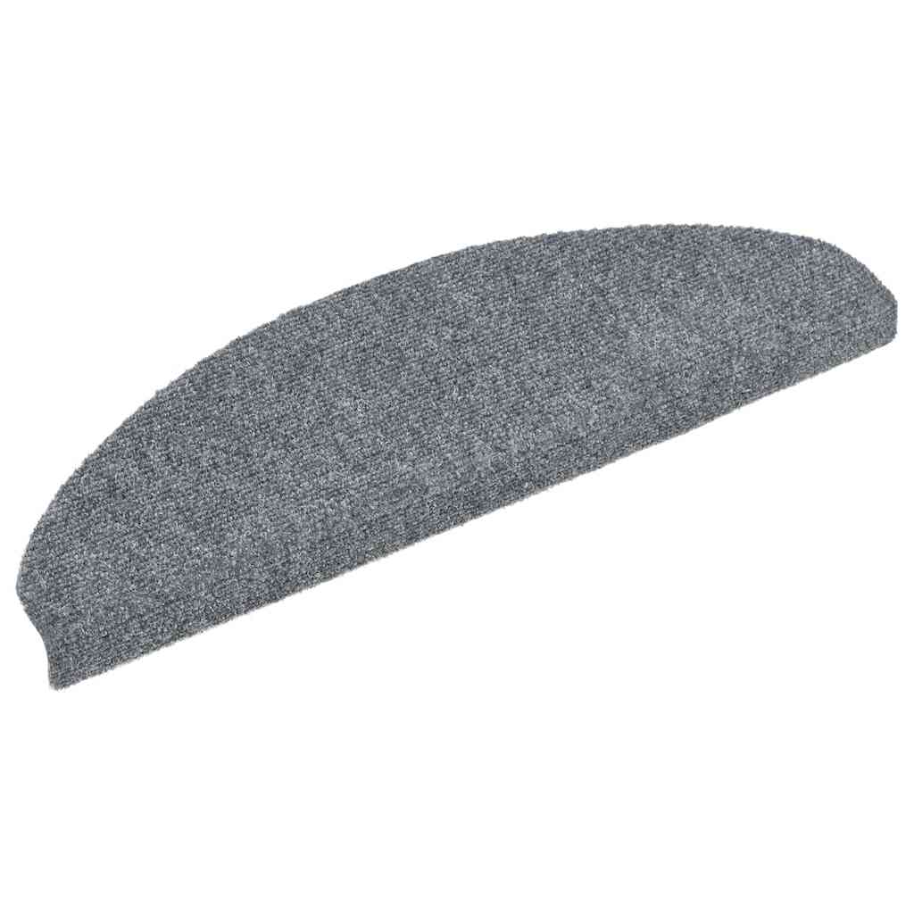 Vidaxl trapmatten zelfklevend 20 stuks 65x21x4 cm lichtgrijs halfrond groot