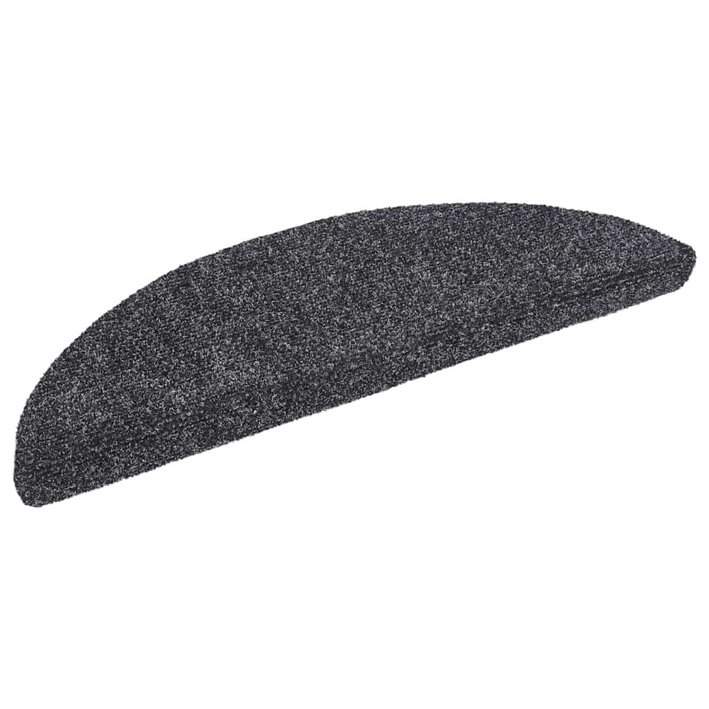 Vidaxl trapmatten zelfklevend 20 stuks 56x17x3 cm donkergrijs halfrond