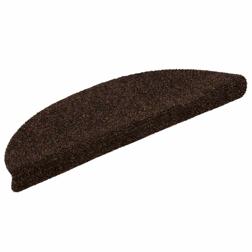 Vidaxl trapmatten zelfklevend 30 stuks 56x17x3 cm bruin halfrond