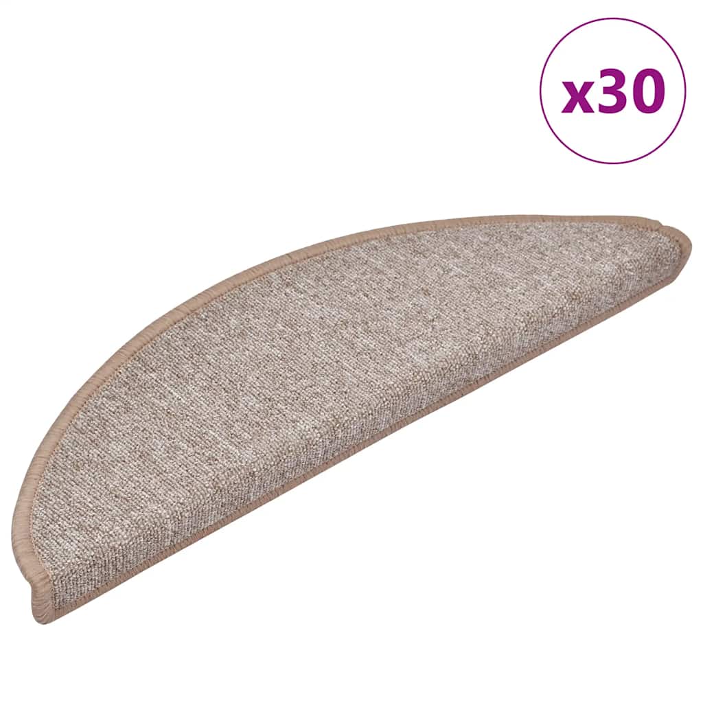 Vidaxl trapmatten 30 st 56x17x3 cm lichtbruin halfrond