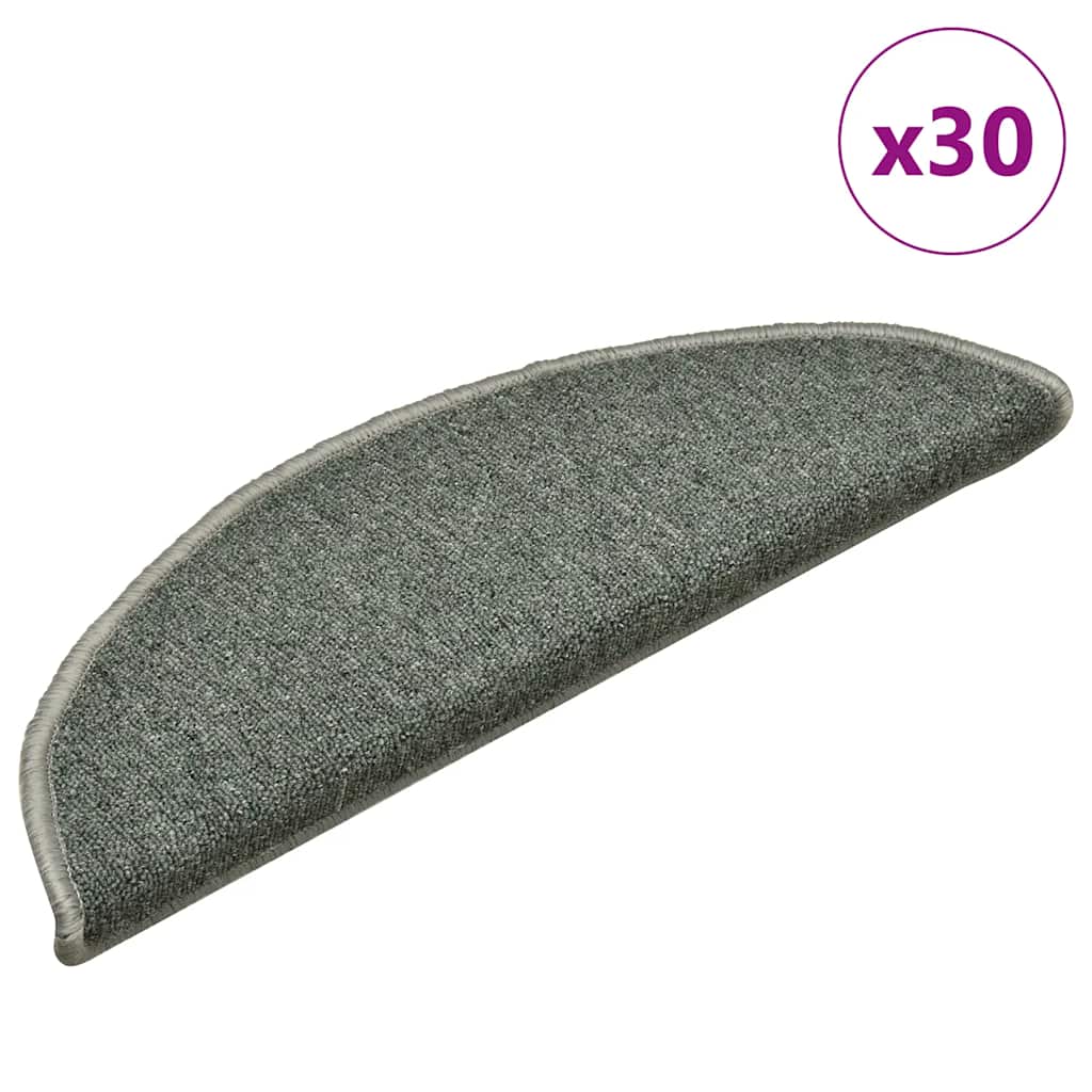 Vidaxl trapmatten 30 st 56x17x3 cm donkergroen halfrond