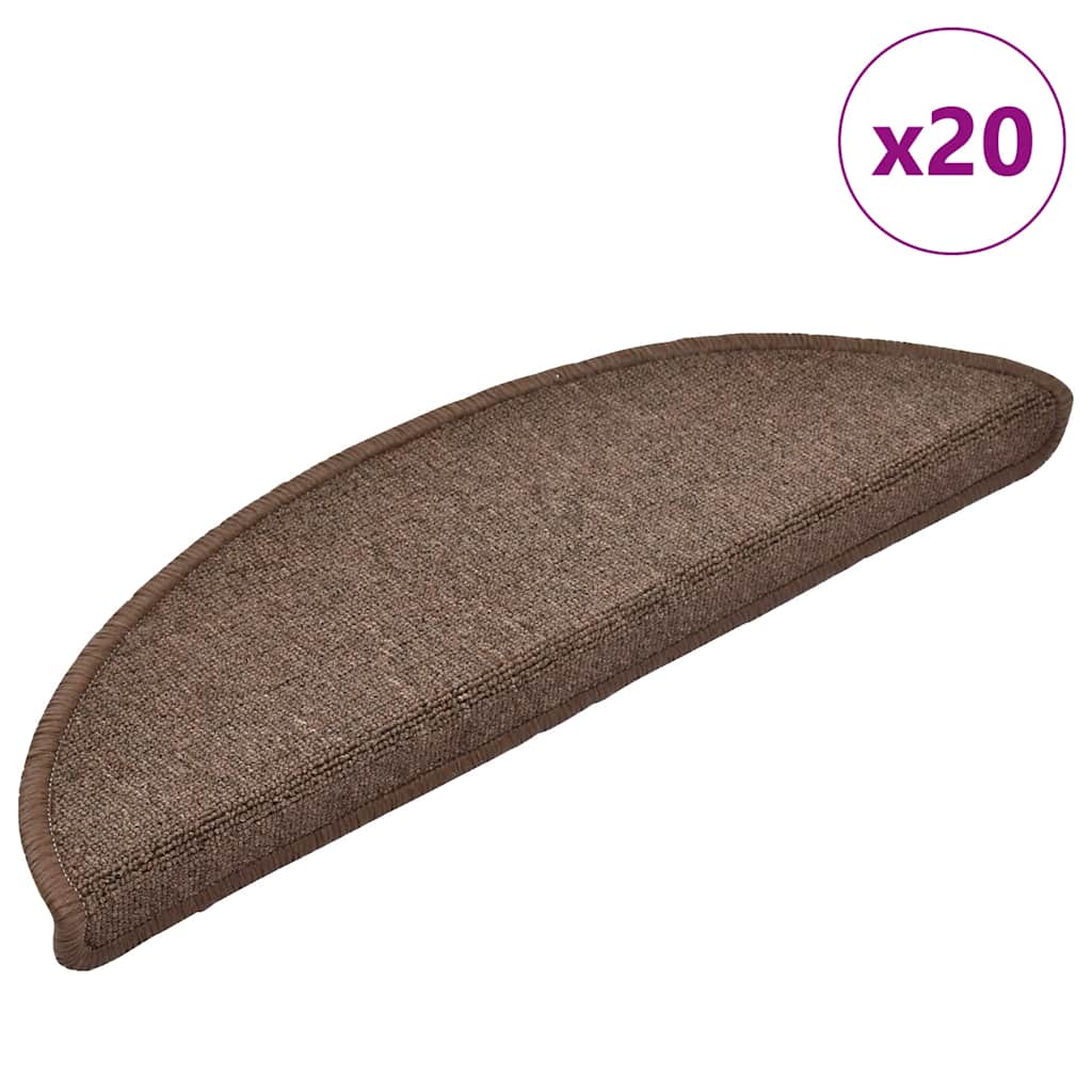 Vidaxl trapmatten 20 st 56x17x3 cm koffiebruin halfrond