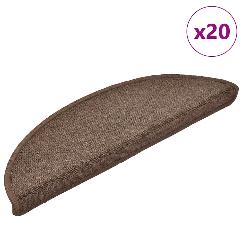 Vidaxl trapmatten 20 st 56x17x3 cm koffiebruin halfrond