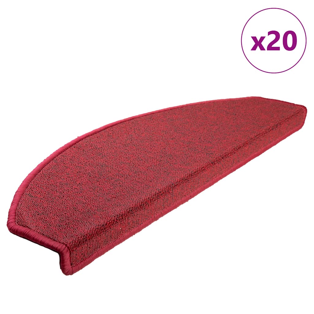 Vidaxl trapmatten 20 st 65x24x4 cm röd halfrond groot