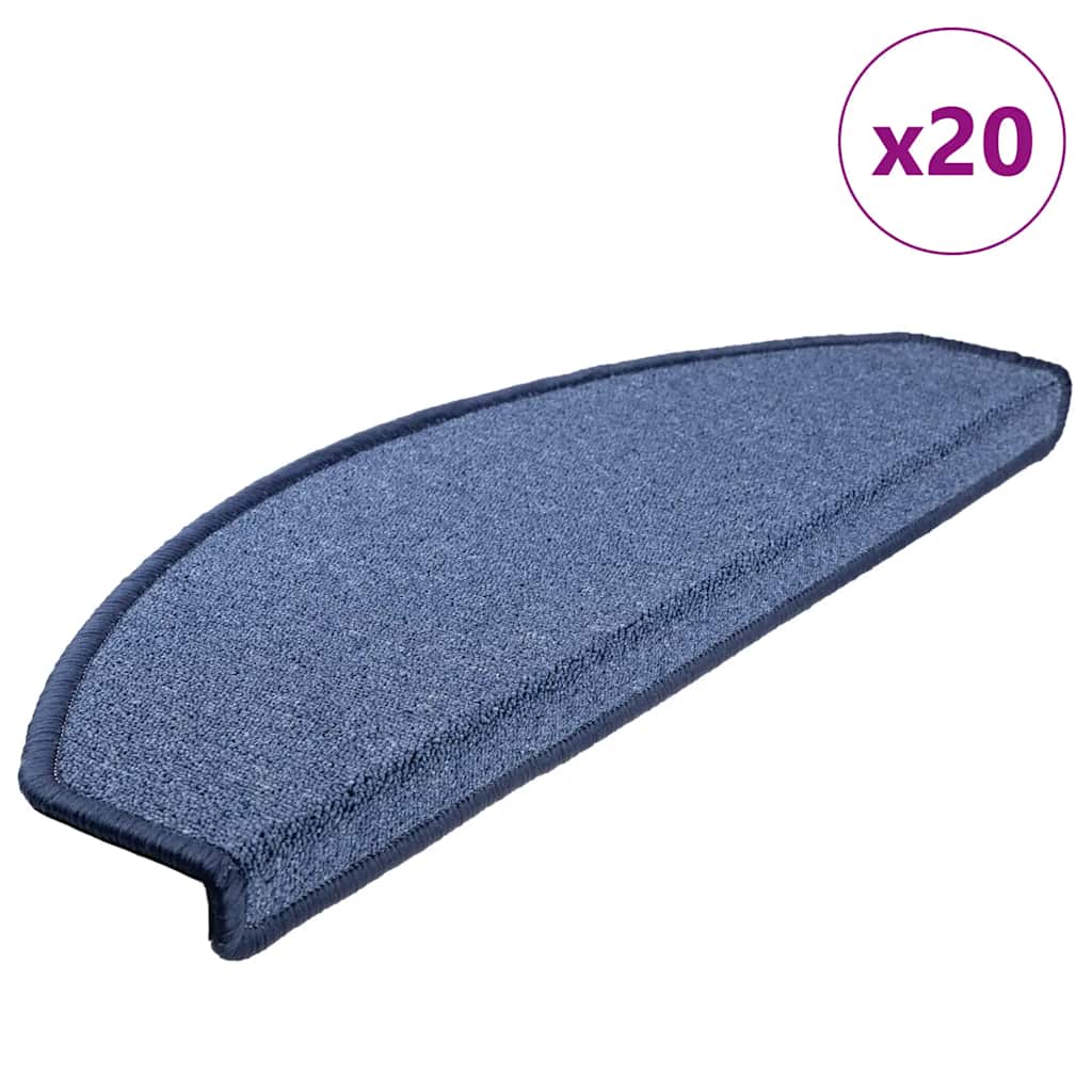Vidaxl trapmatten 20 st 65x24x4 cm blauw halfrond groot