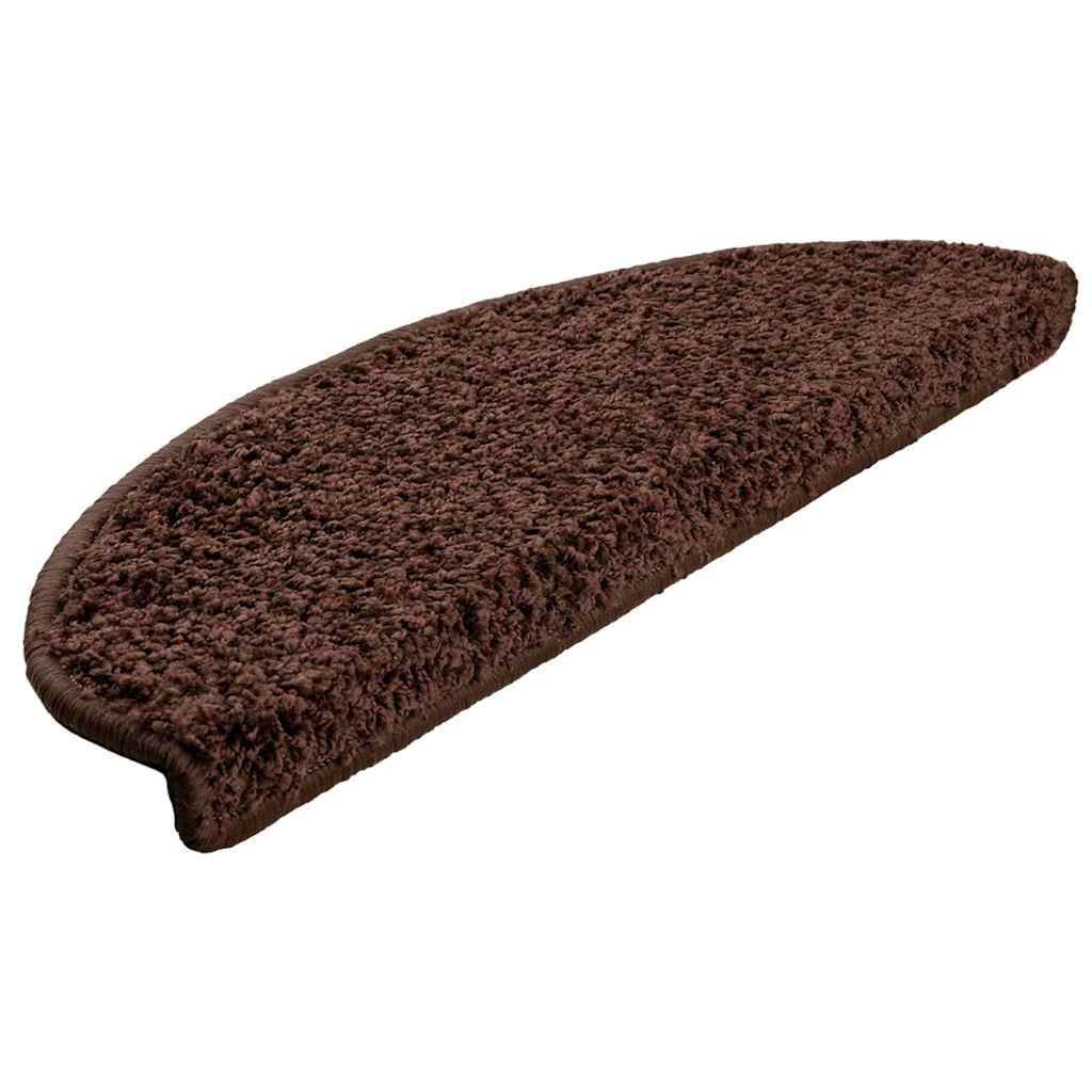 Vidaxl trapmatten 30 st 65x21x4 cm bruin halfrond groot