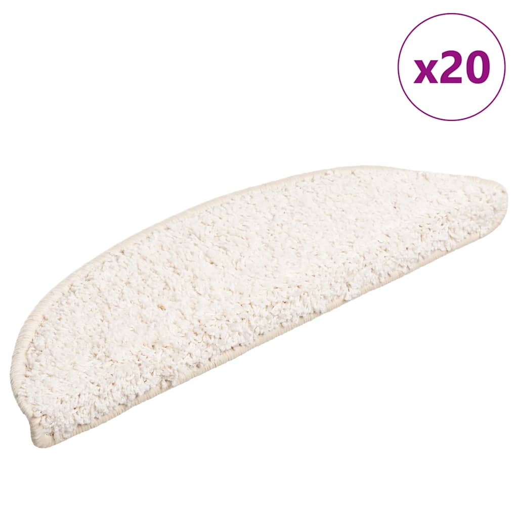 Vidaxl trapmatten 20 st 56x17x3 cm wit halfrond