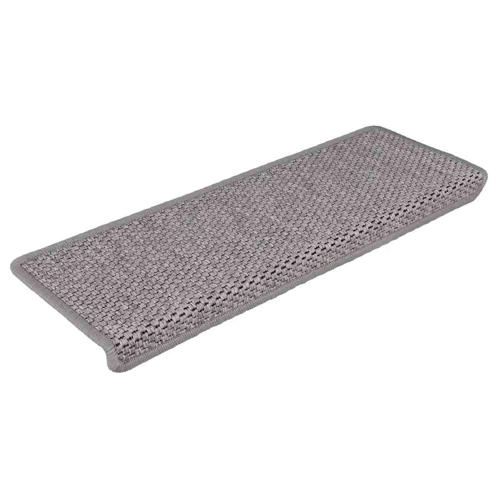 Vidaxl trapmatten zelfklevend sisal-look 30 st 65x21x4cm zilverkleurig
