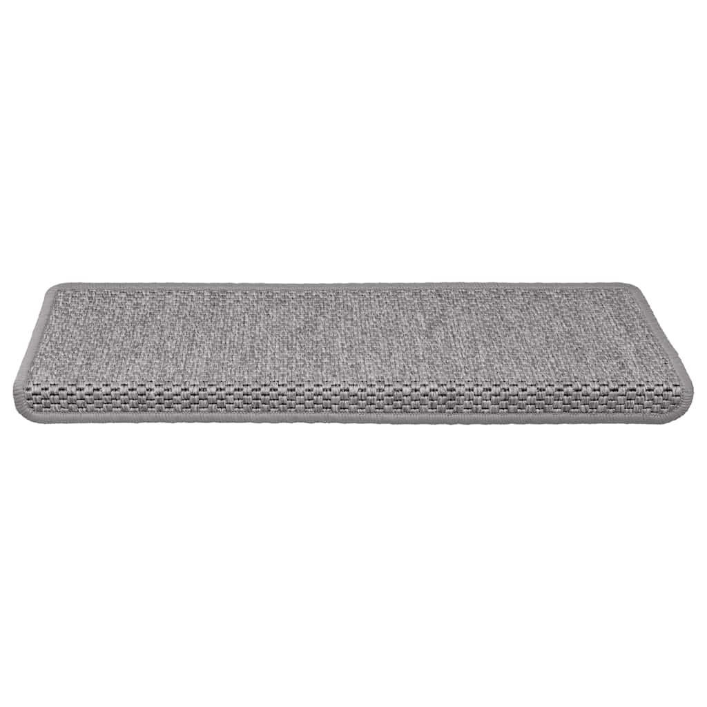 Vidaxl trapmatten zelfklevend sisal-look 30 st 65x21x4cm zilverkleurig