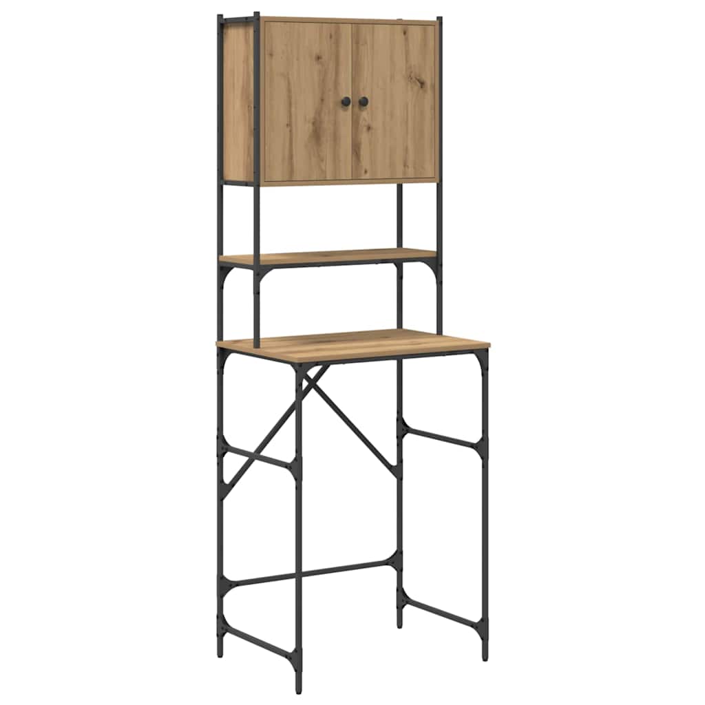 Vidaxl wasmachinekast artisan eiken 68 x 48,5 x 194 cm bewerkt hout