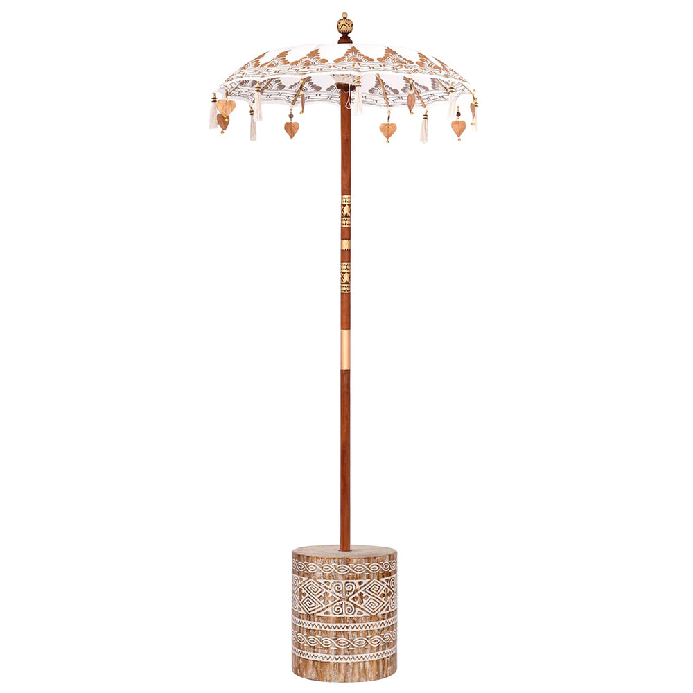 Vidaxl balinese parasol met basis crème 95 x 95 x 260 cm