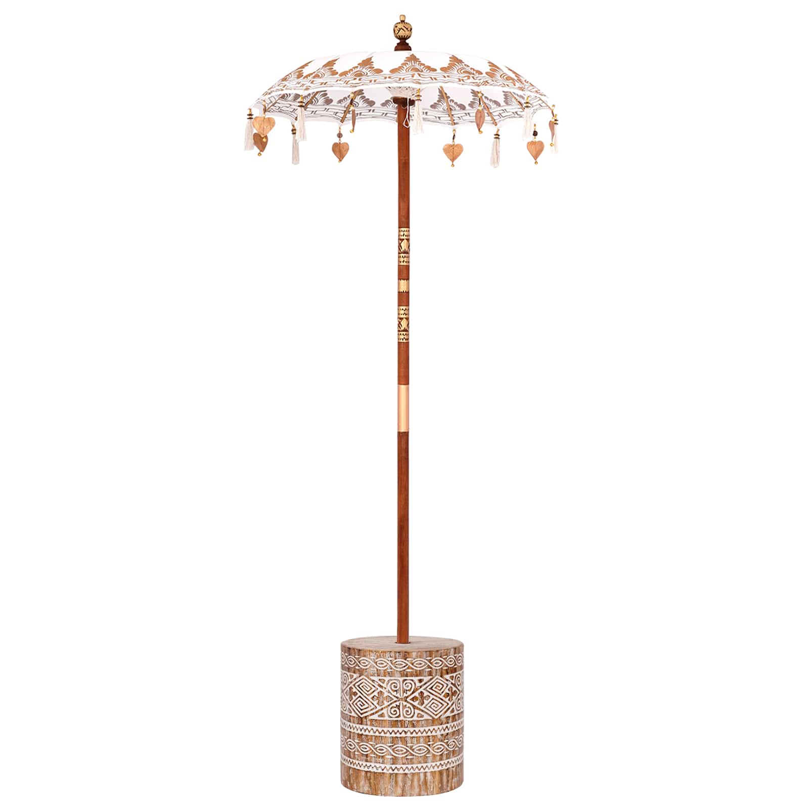Vidaxl balinese parasol met basis crème 95 x 95 x 260 cm