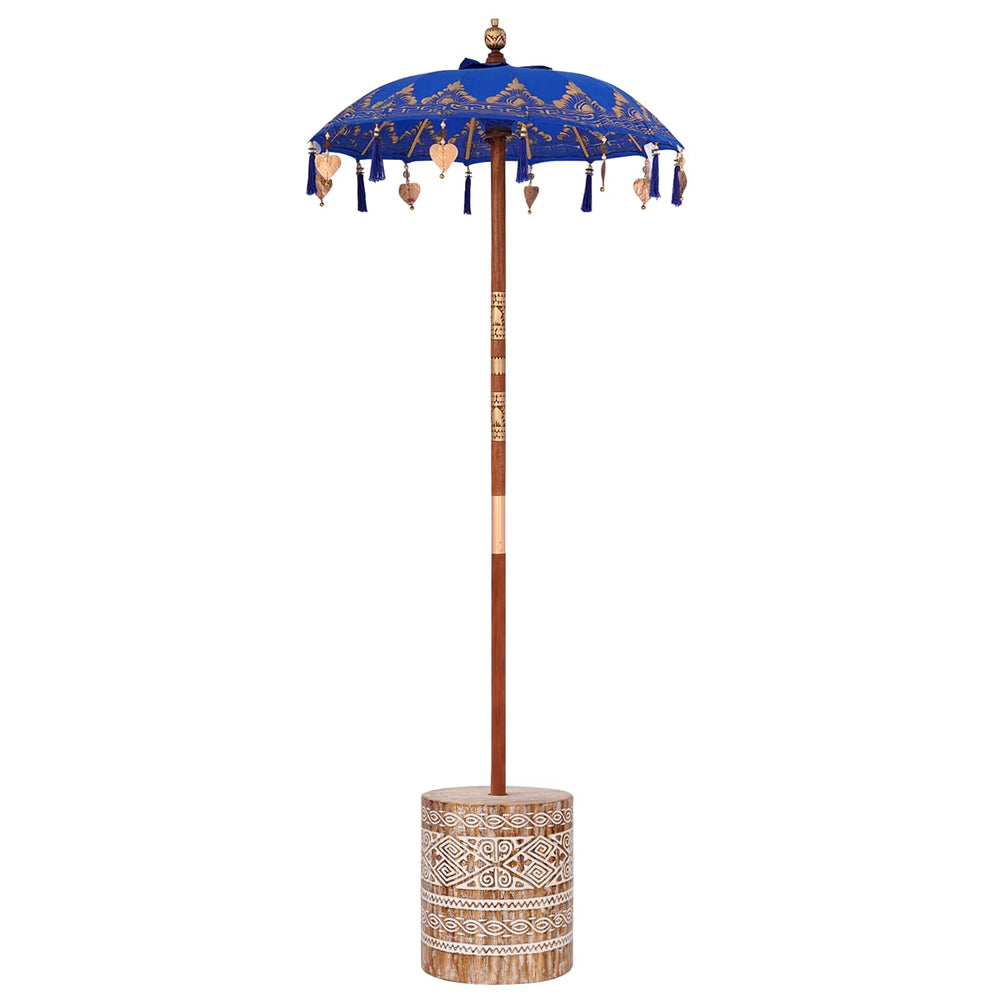 Vidaxl balinese parasol met basis blauw 95 x 95 x 260 cm