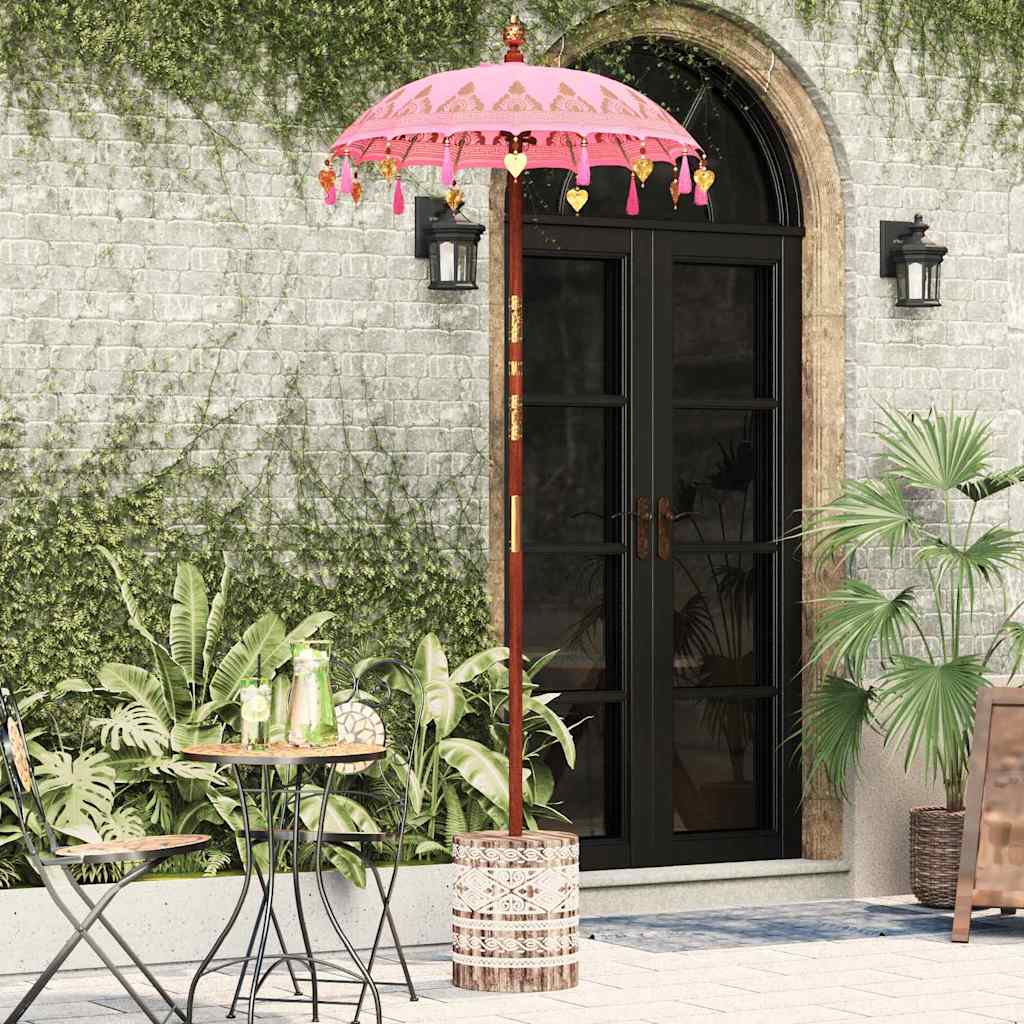 Vidaxl balinese parasol met basis roze 95 x 95 x 260 cm