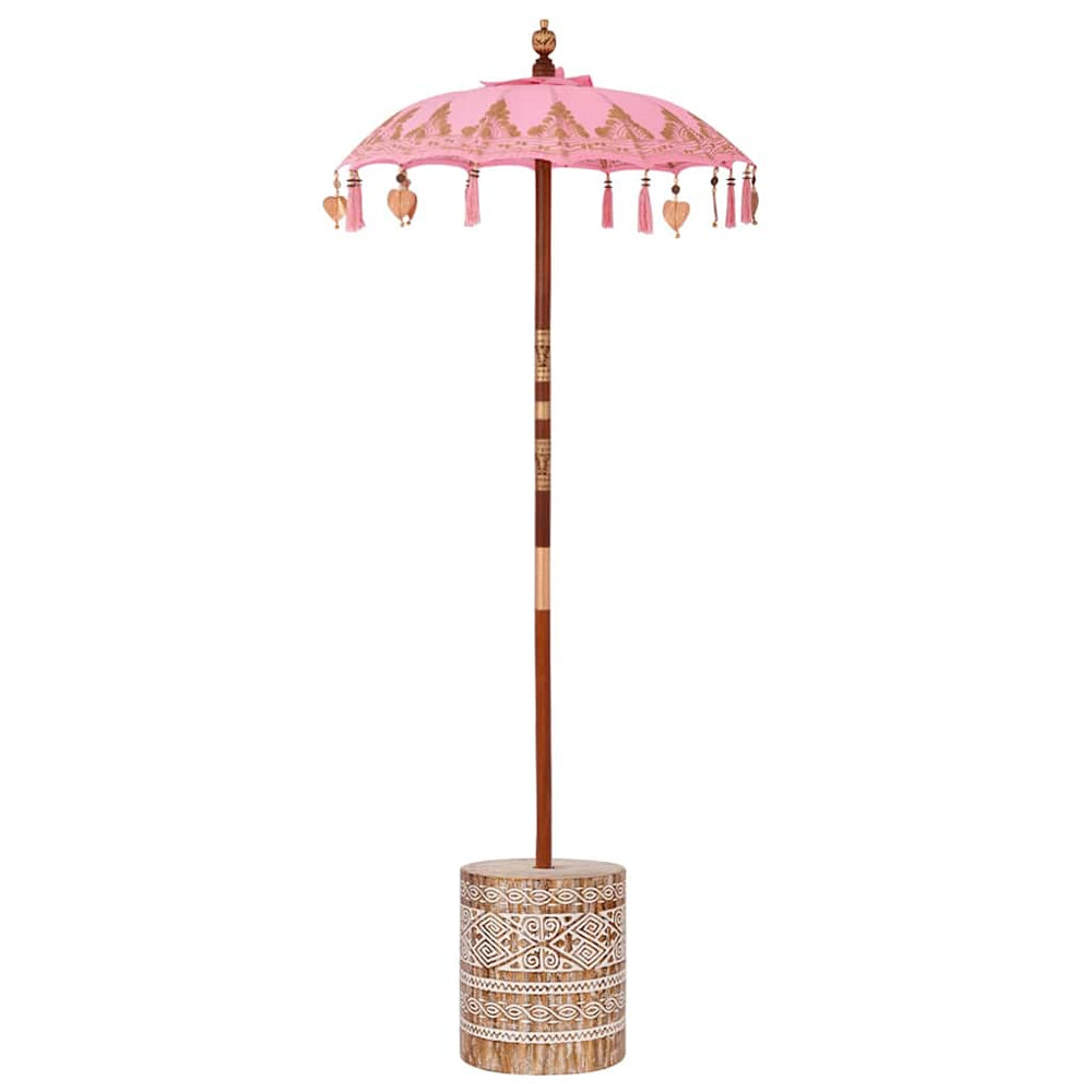 Vidaxl balinese parasol met basis roze 95 x 95 x 260 cm