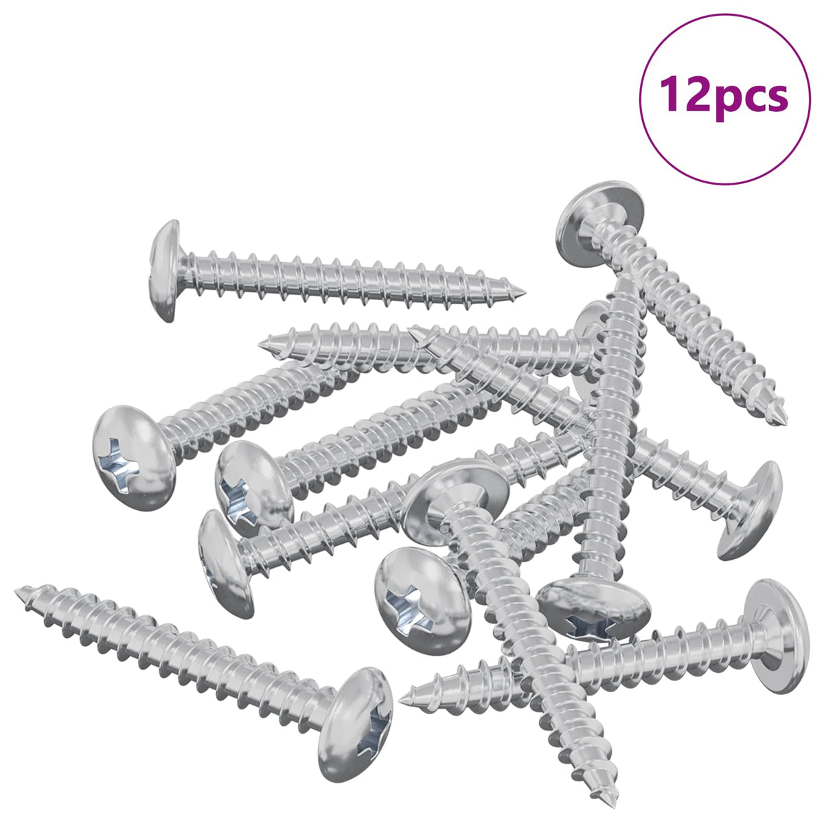 Vidaxl houten schroeven 12 st zilver m4 x 28 mm staal