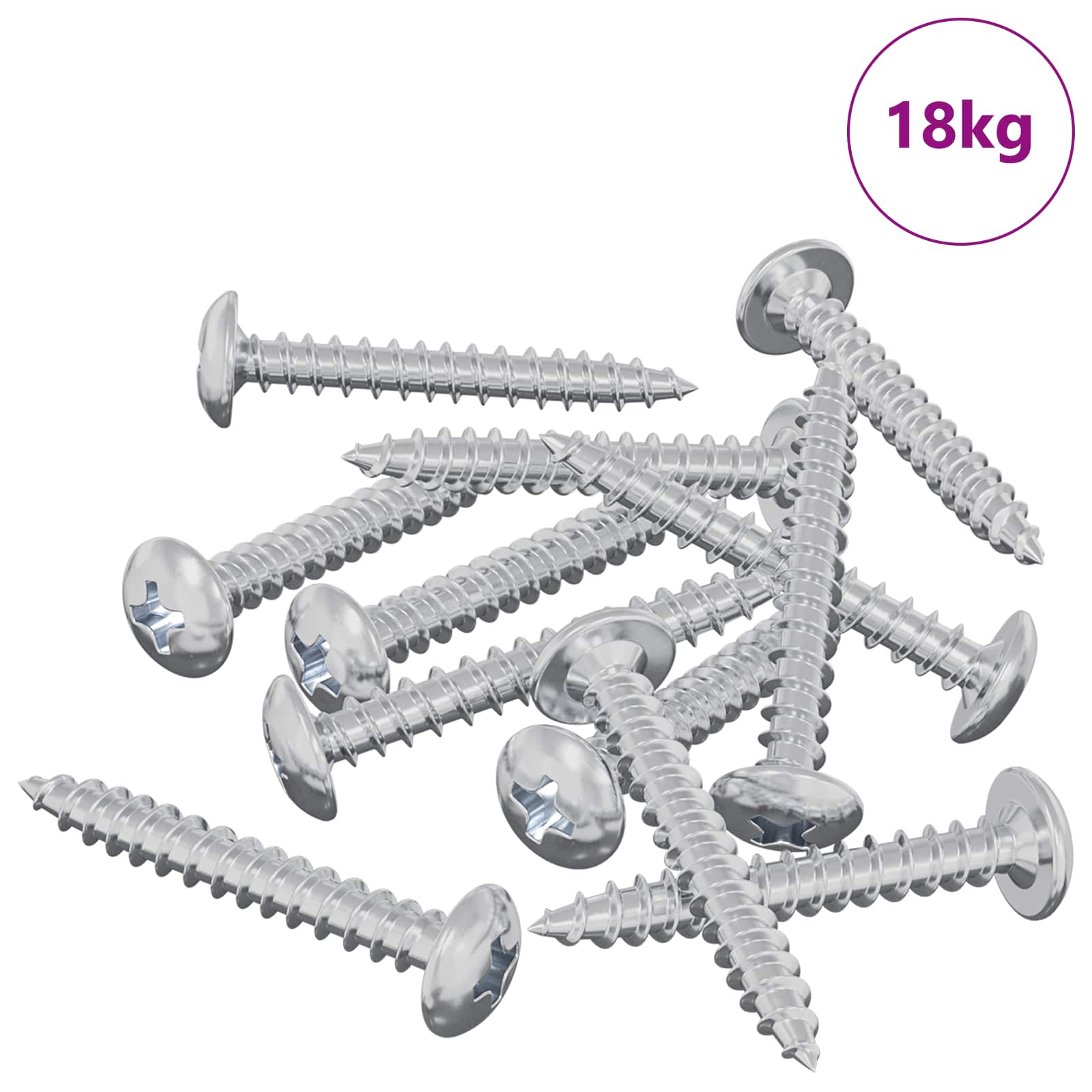 Vidaxl houten schroeven 8451 st zilver staal