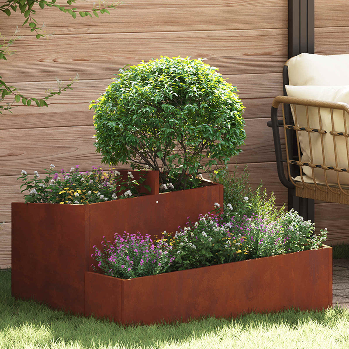 Vidaxl plantenbak roestkleurig 80 x 80 x 50 cm weervast staal