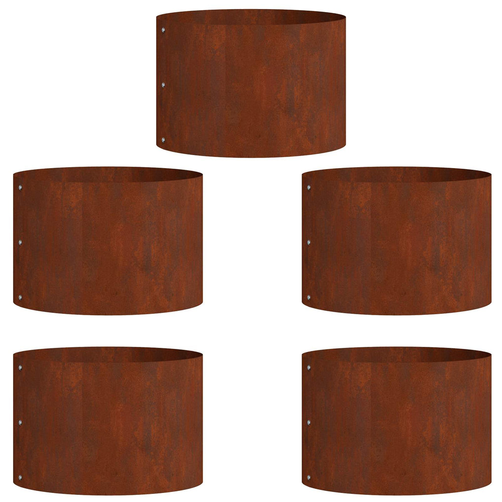 Vidaxl plantenring 5 pcs bruin 30 x 30 x 20 cm cortenstaal