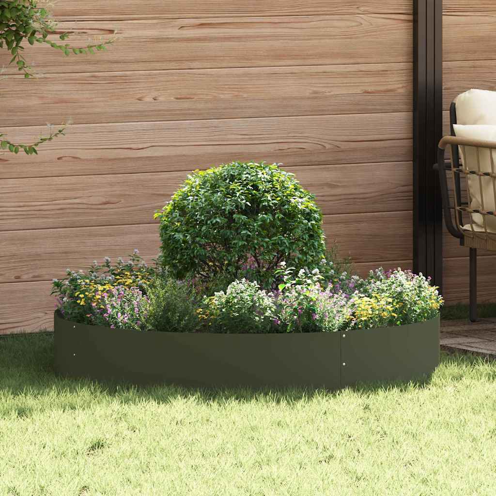 Vidaxl plantenring olijf groen 120 x 120 x 20 cm koudgewalst staal